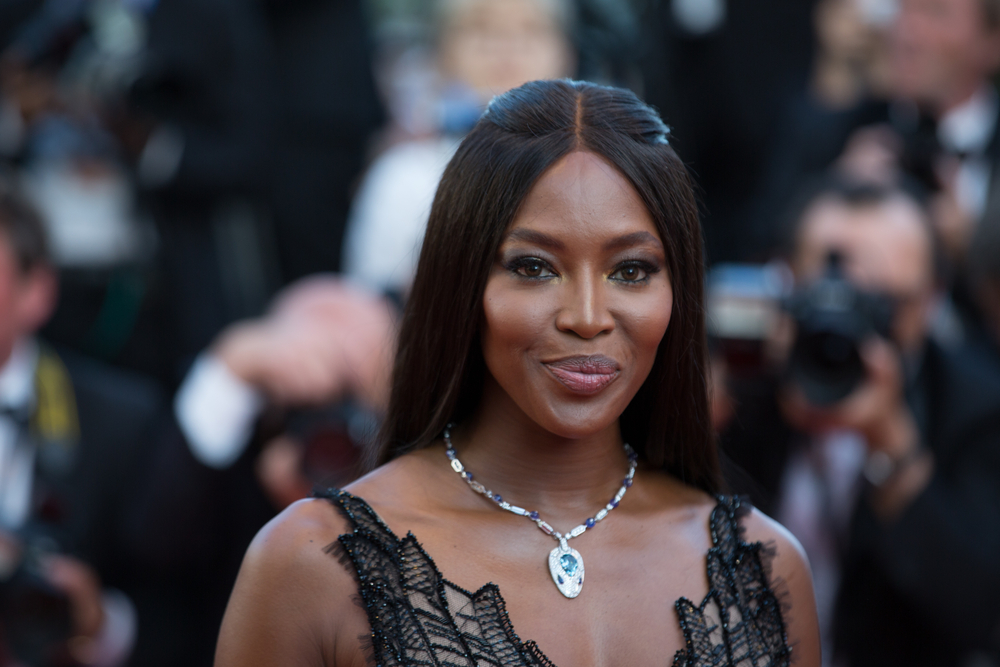 Naomi Campbell attends Cannes Film Festival wearing a black gown